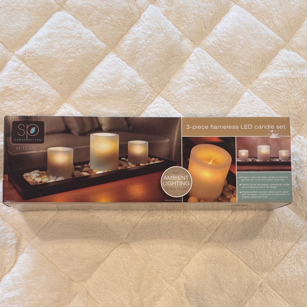 3-Piece Flameless LED Candle Set - Cream